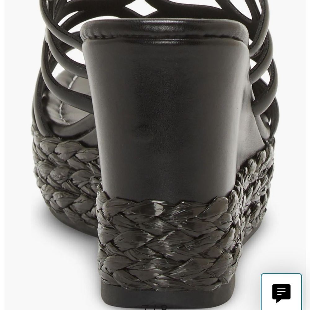 Vince Camuto Black Strappy Wedge Sandals - Picture 6 of 12